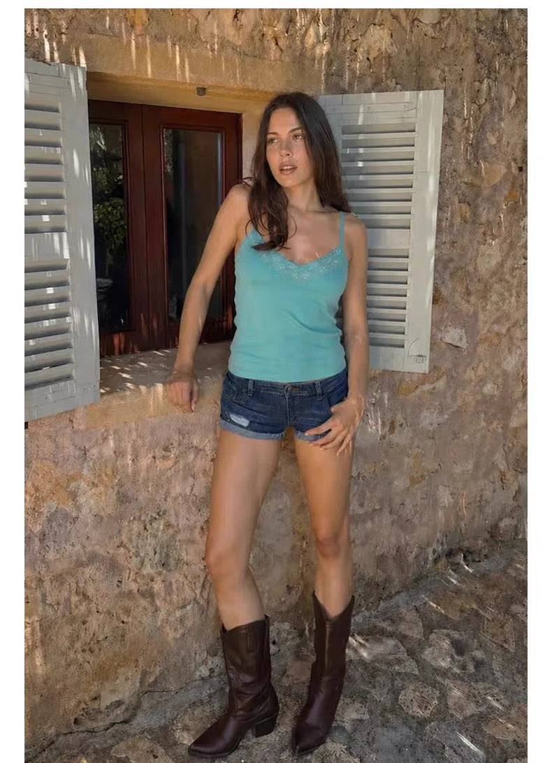 SUBDUED TEAL Basic Cami Tank