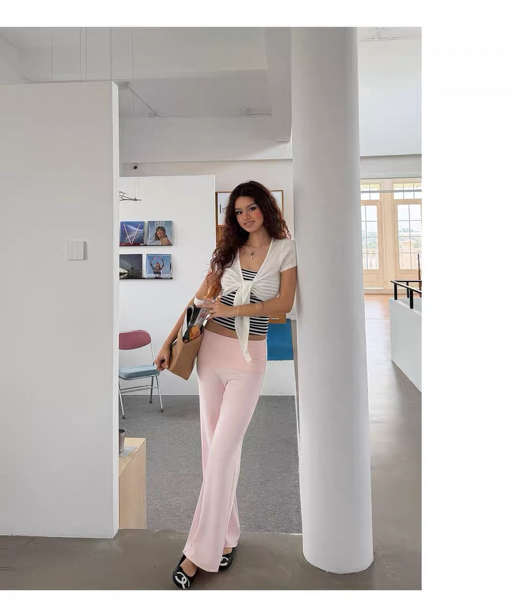 AUD Pink Micro Flare Pants