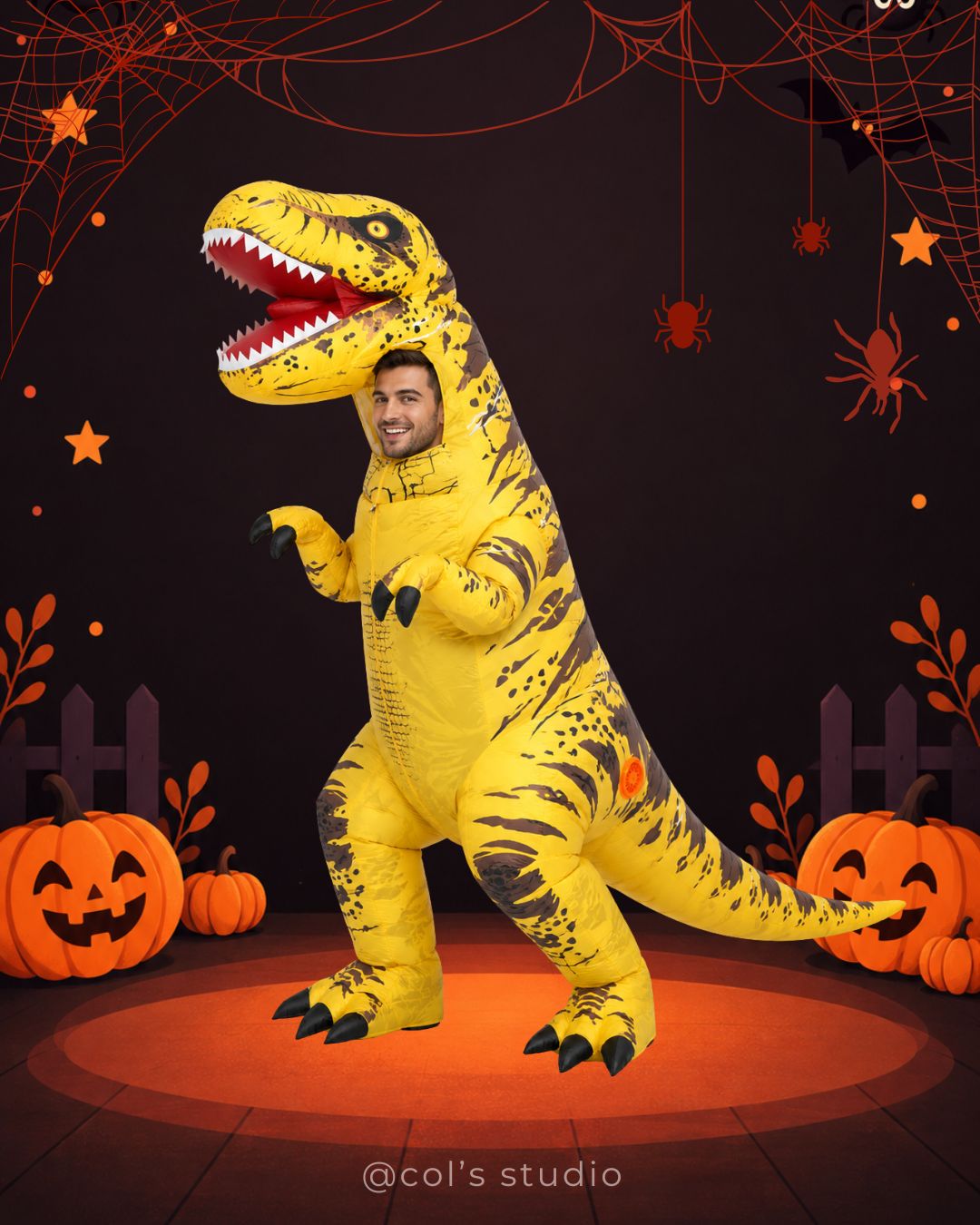 Inflatable T-Rex Costume  -YELLOW