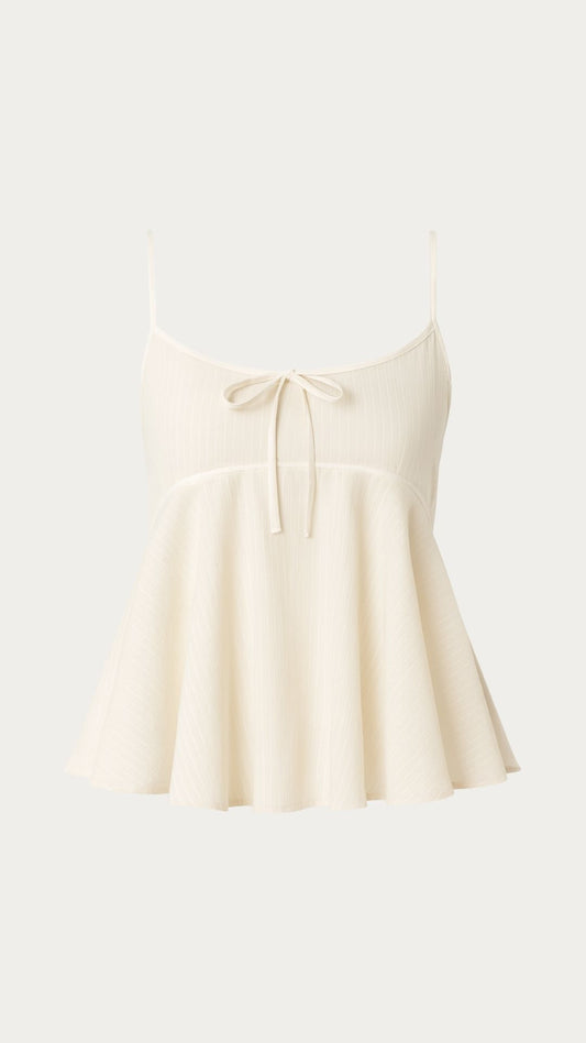 Beige stripes flowy top