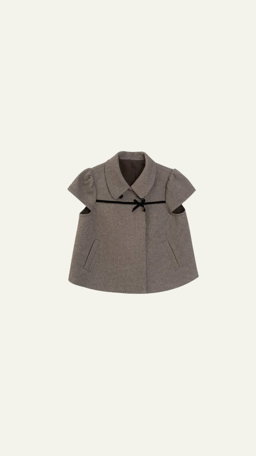 BROWN RIBBON SHORT SLEEVE