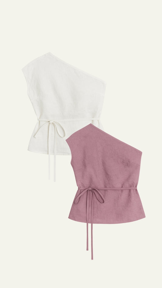 HALF SHOULDER STRAP WAIST TOP