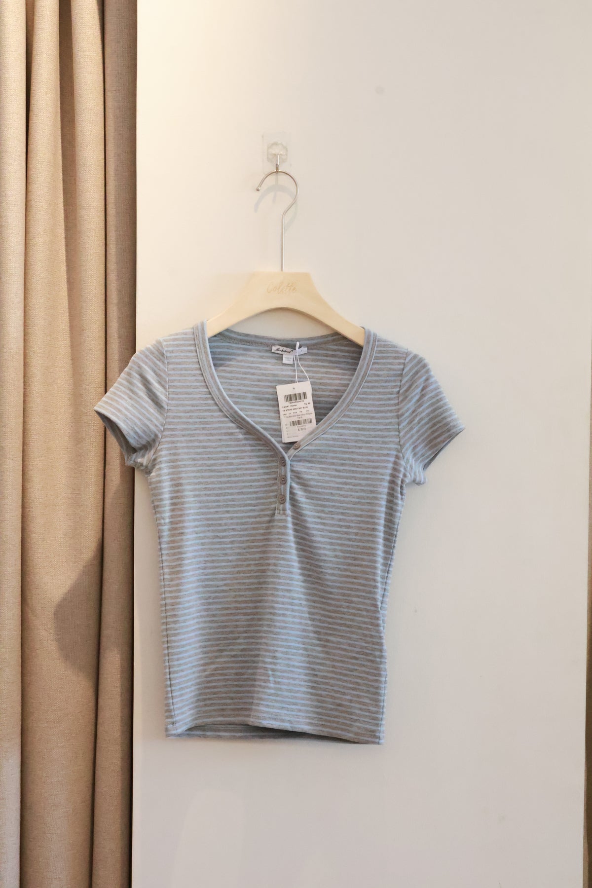 SUBDUED Blue Grey Striped Top