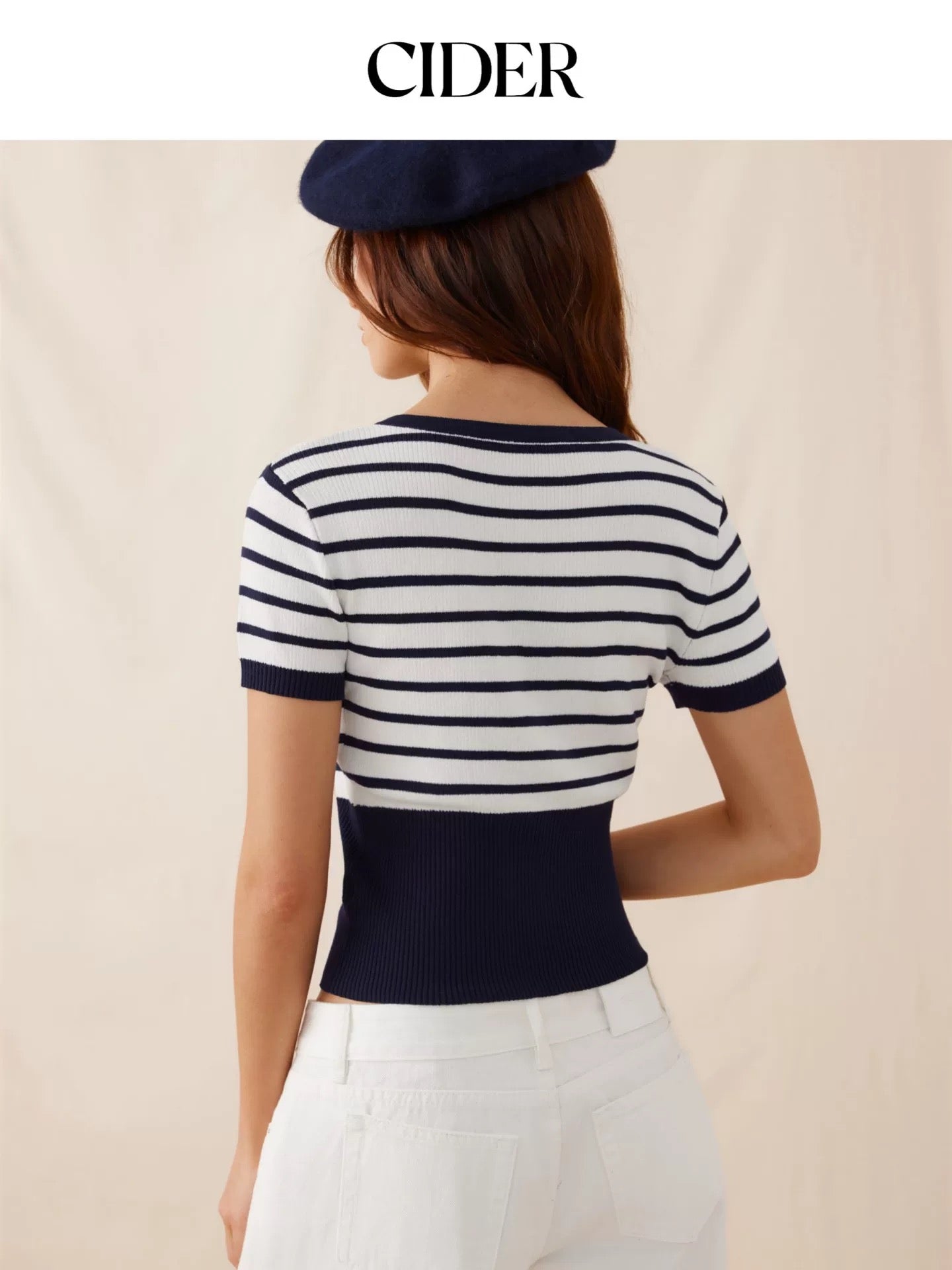 CIDER NAVY STRIPED TOP