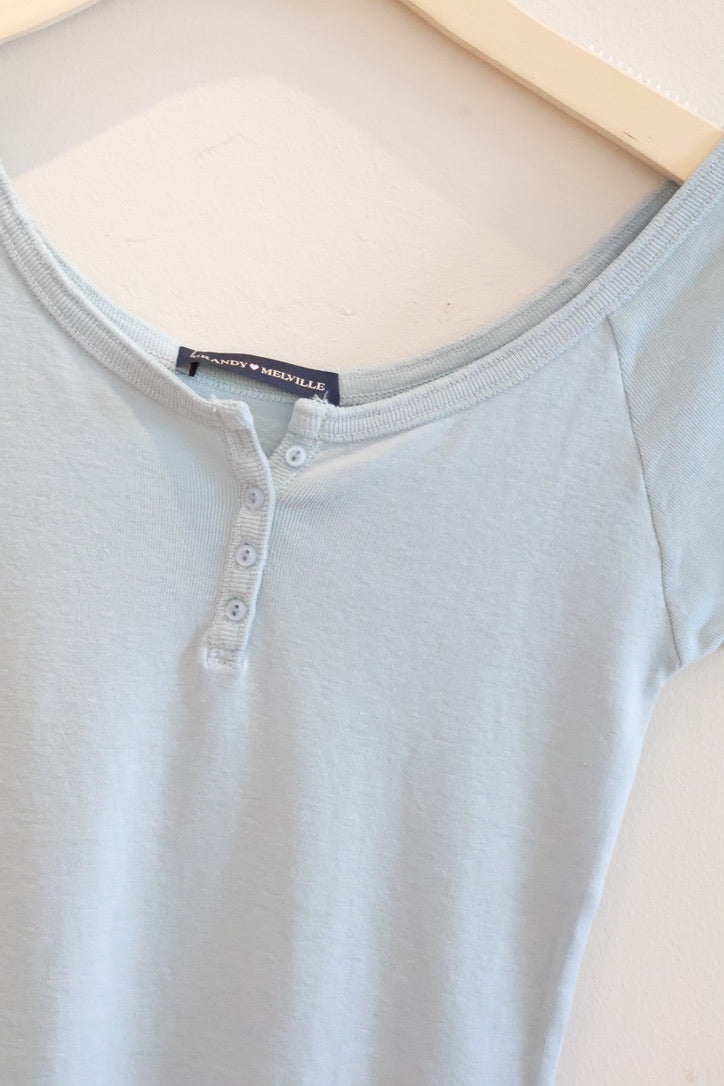 BRANDY Zelly Top  -OFF -LIGHT BLUE