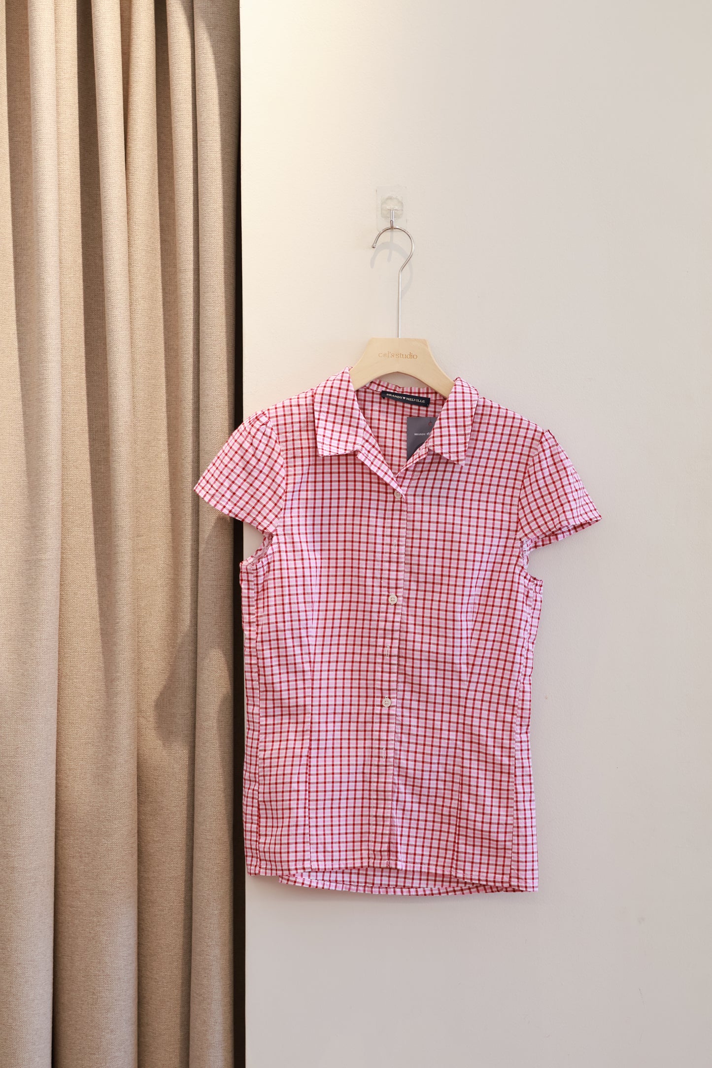 brandy Rue Plaid Top- pink gingham
