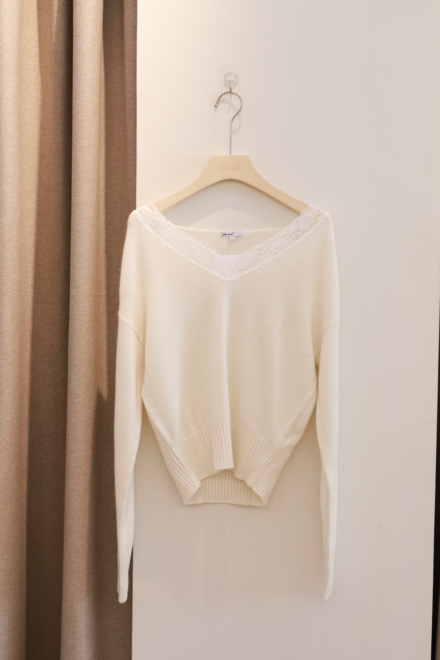 SUBDUED Lace Knit Sweater - Cream White