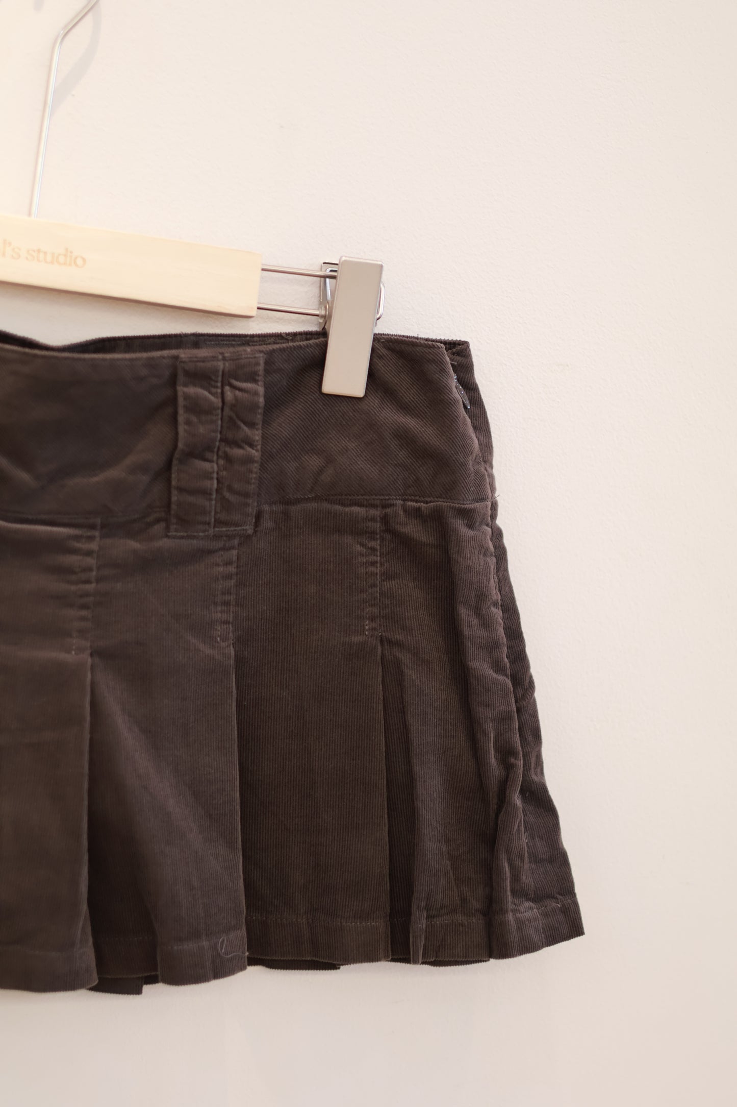 BRANDY Julietta Corduroy Skirt - Dark Brown