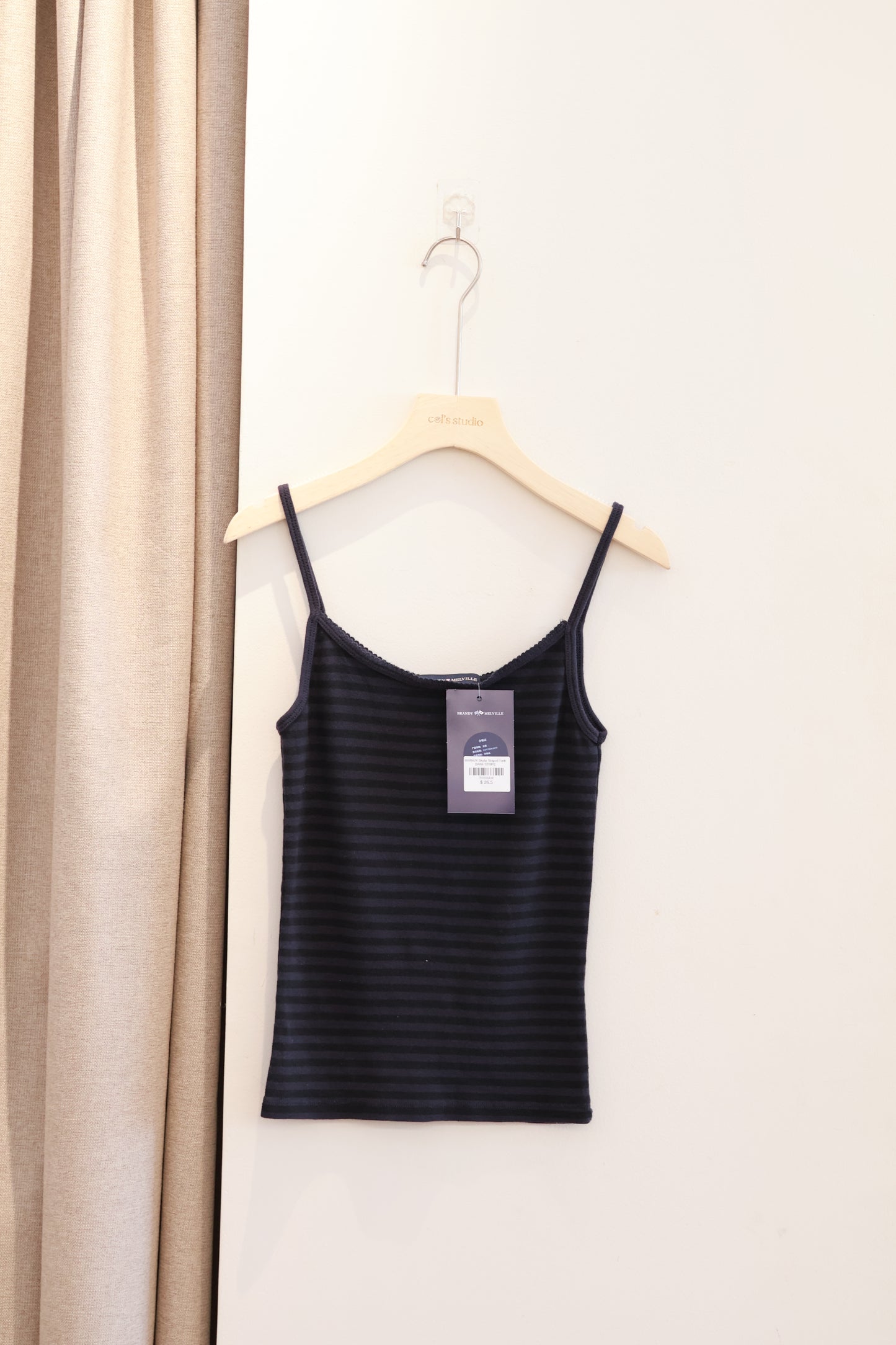 BRANDY Skylar Striped Tank  -NAVY