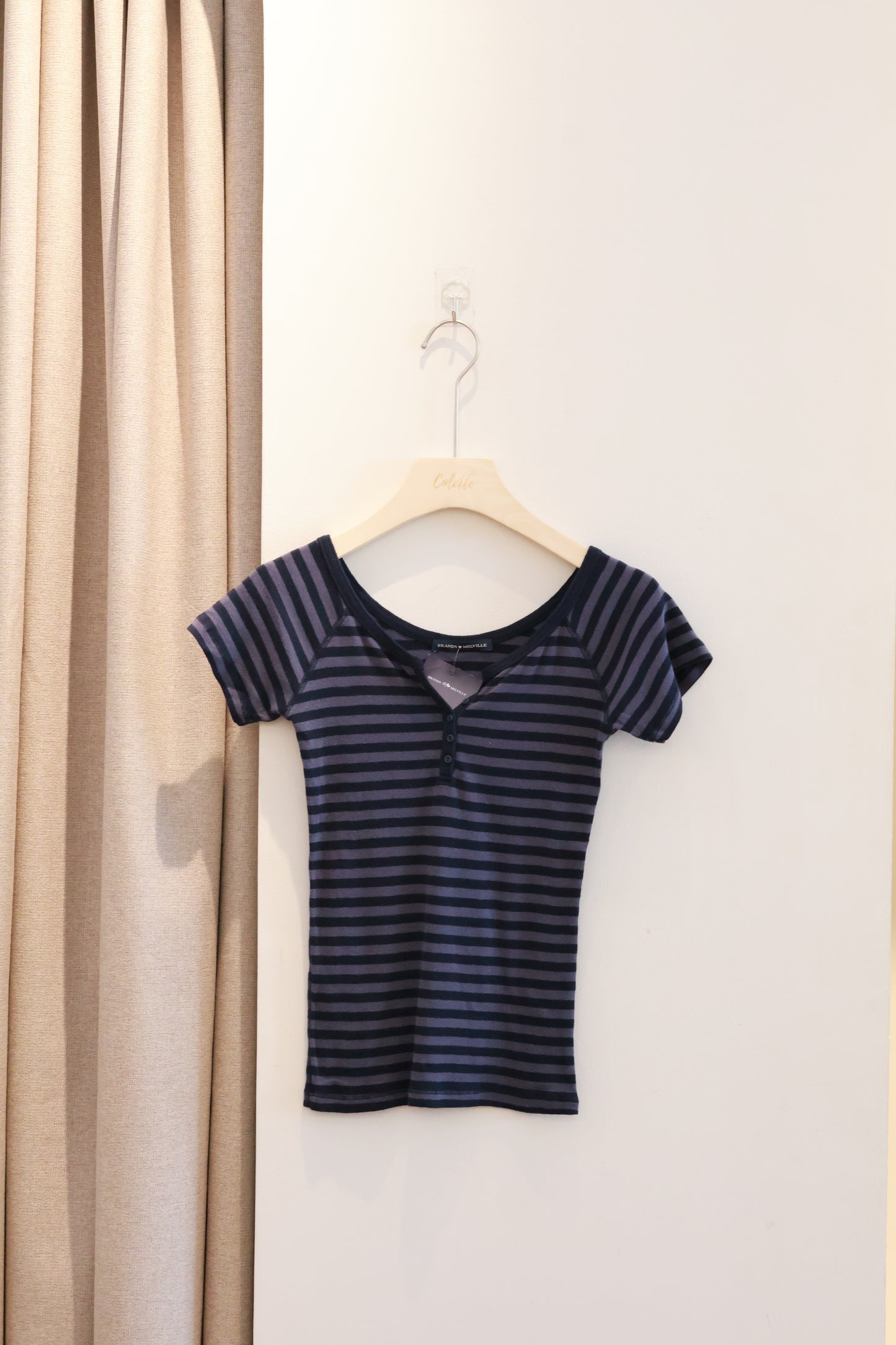 BRANDY Ginny Striped Top- NAVY