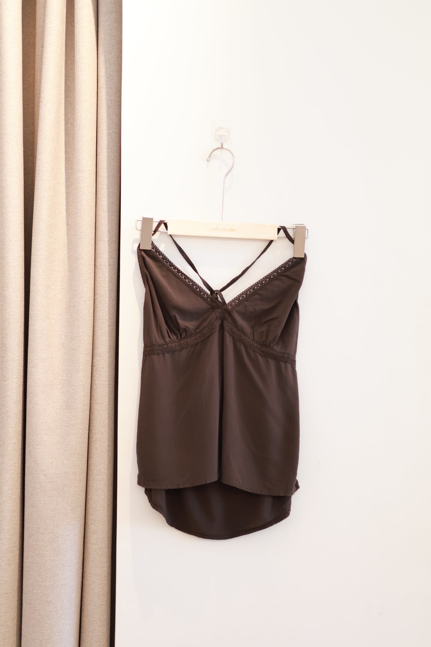 BRANDY Edith Halter Tank - Dark Brown