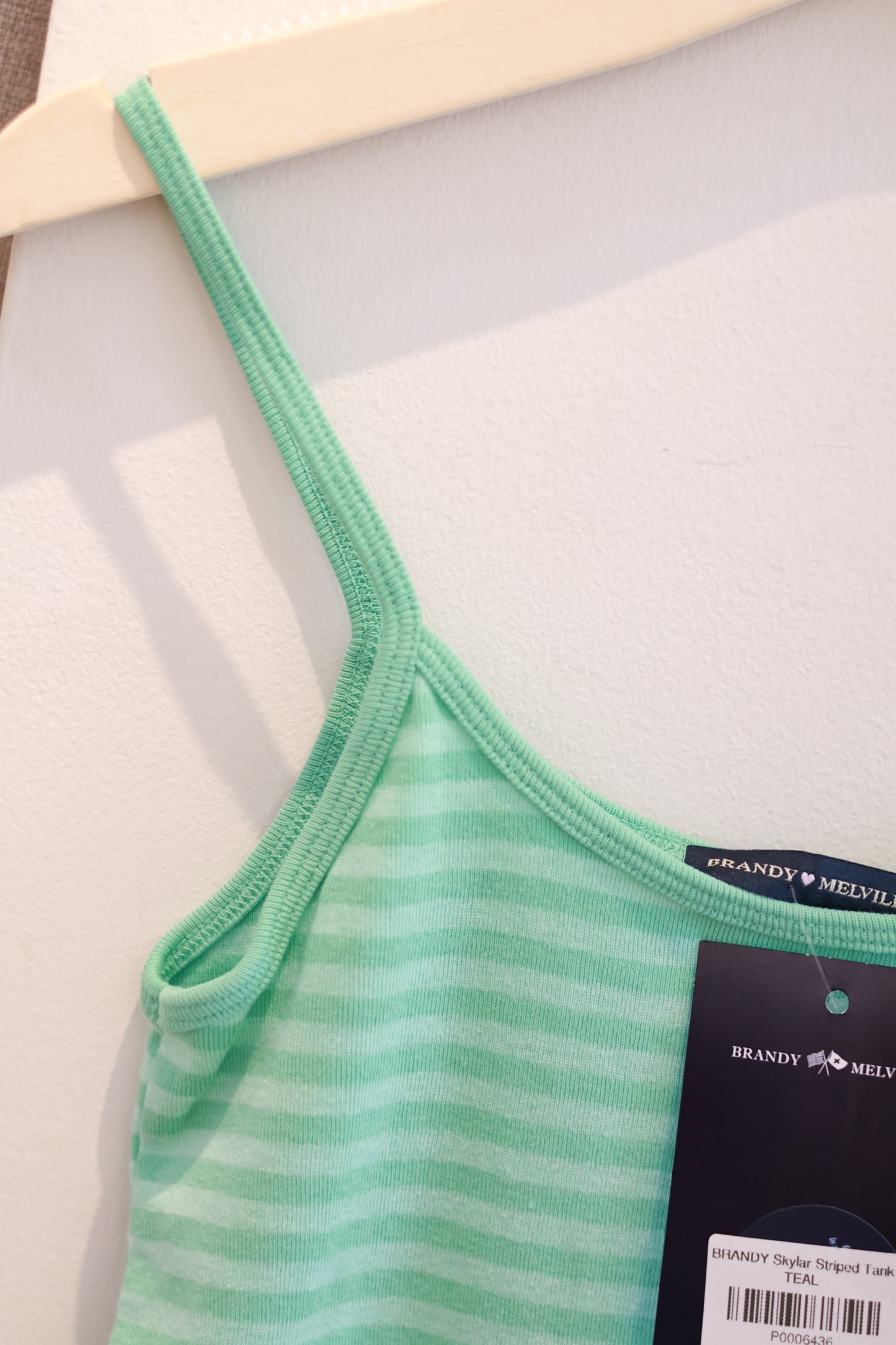 BRANDY Skylar Striped Tank  -TEAL