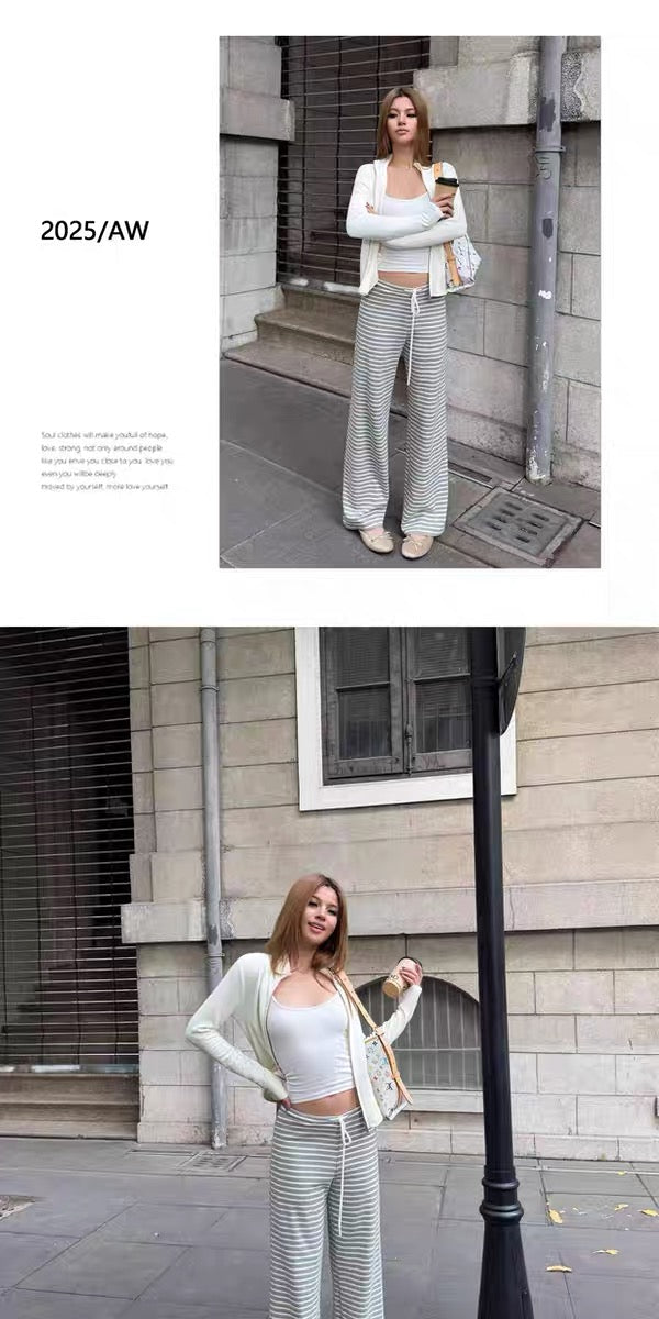AUD Gray Striped Lounge Pants