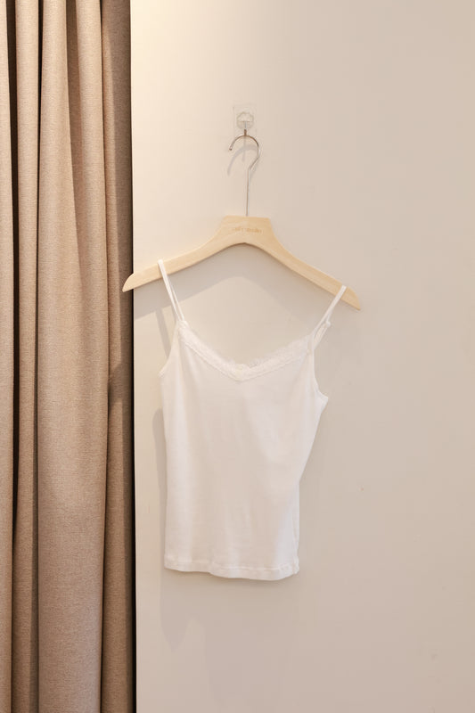 brandy Arden Lace Tank- White