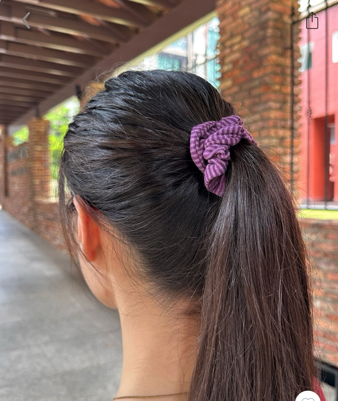 BRANDY Striped Scrunchie -  -PURPLE