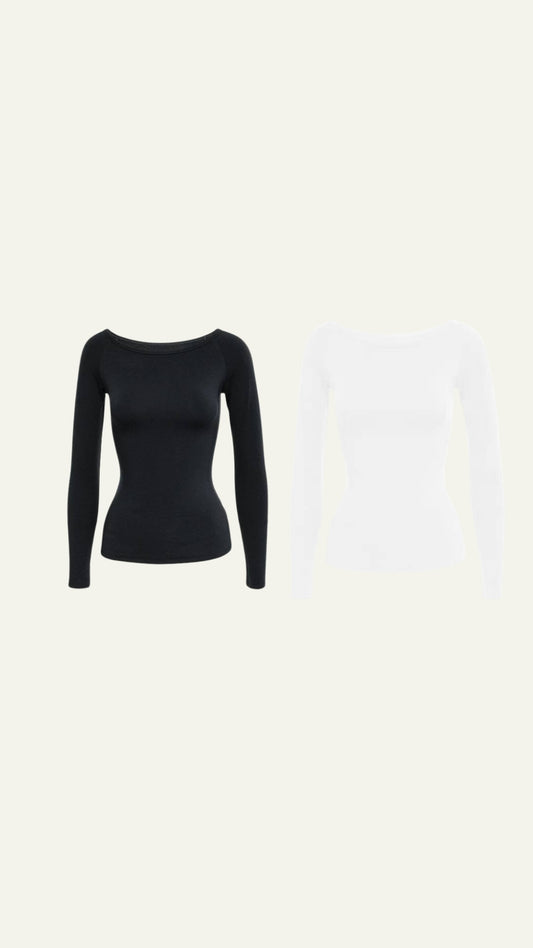 Open neck SOFT long sleeve
