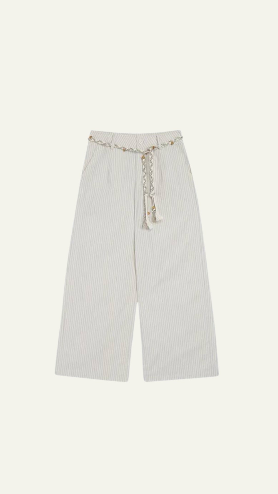 BEIGE STRIPES + BELT BOTTOMS