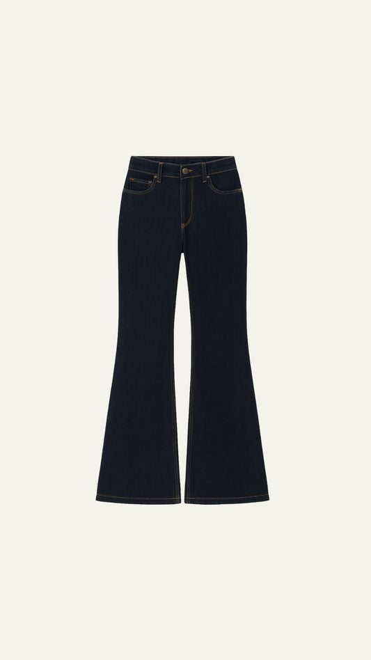 Dark blue flared jeans