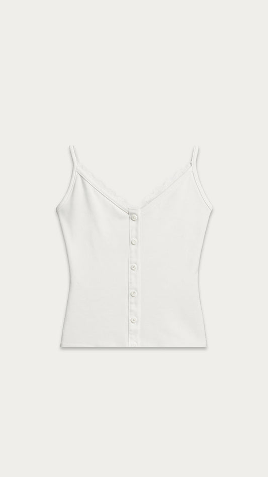 White buttons tank top