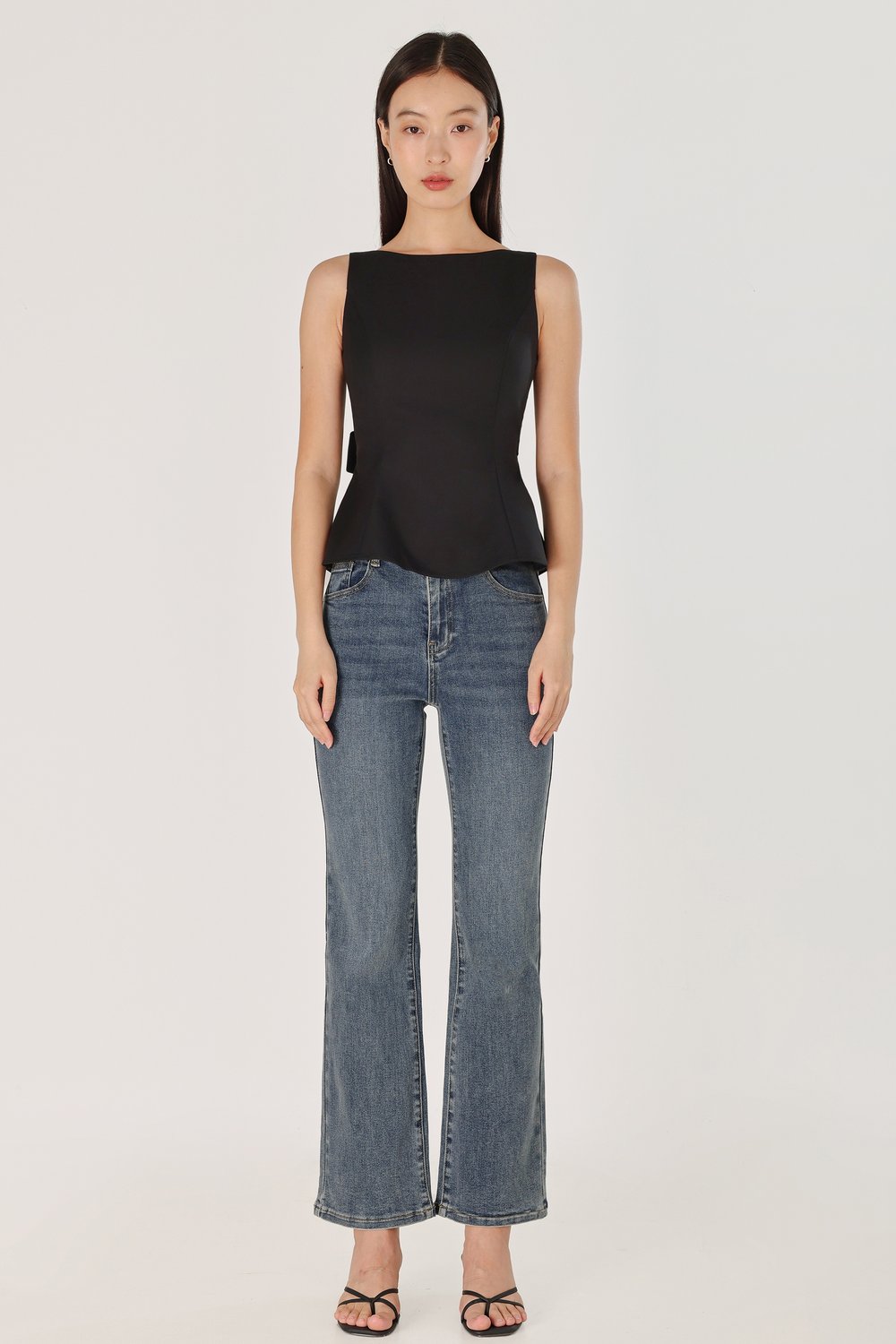 LOVET Claudette Padded Tie-Back Top Black-