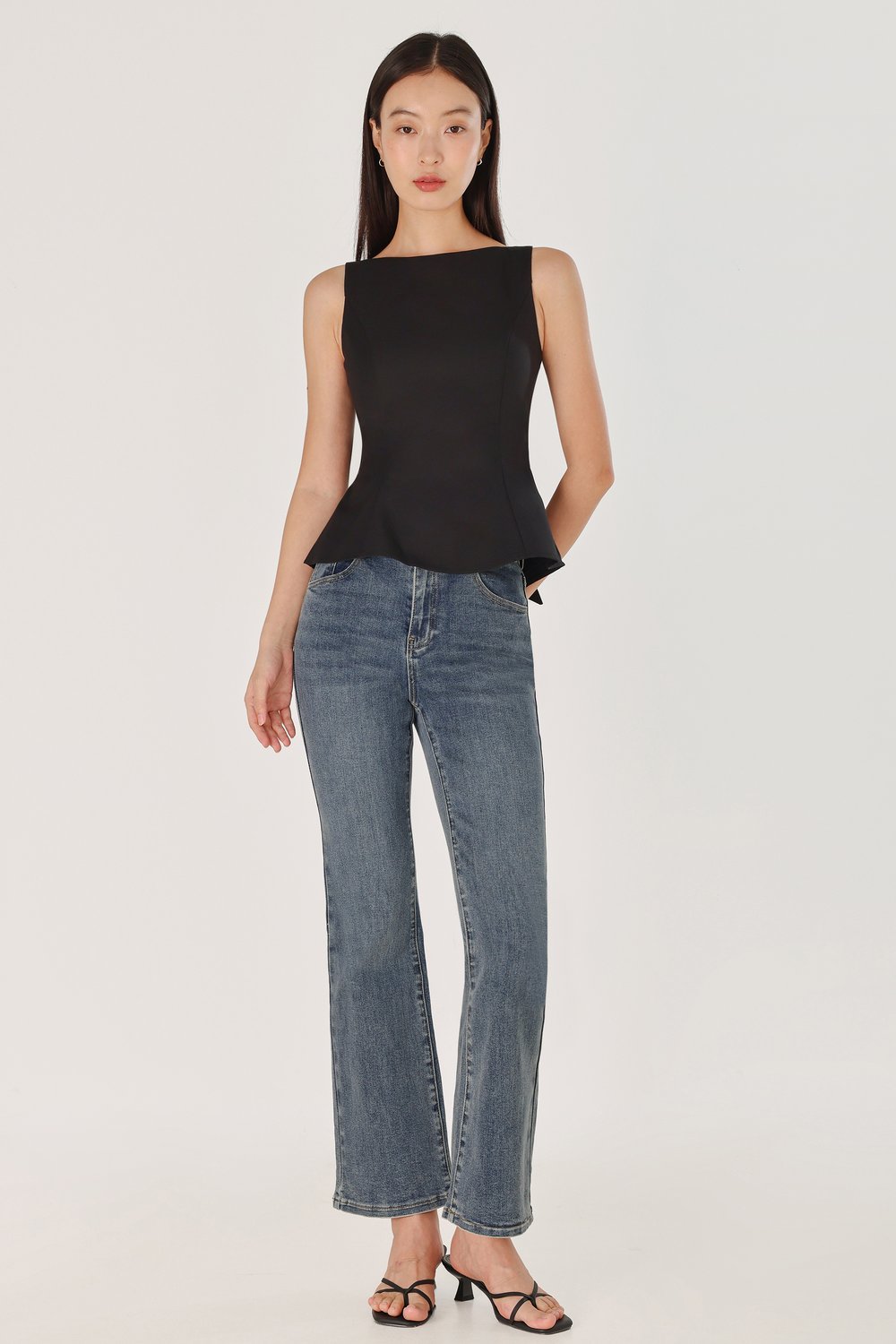 LOVET Claudette Padded Tie-Back Top Black-