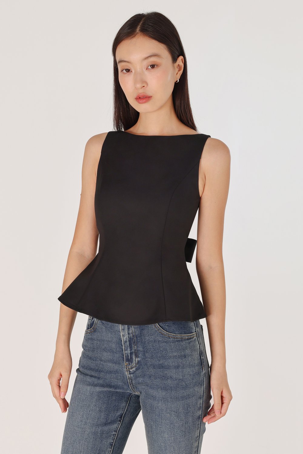 LOVET Claudette Padded Tie-Back Top Black-