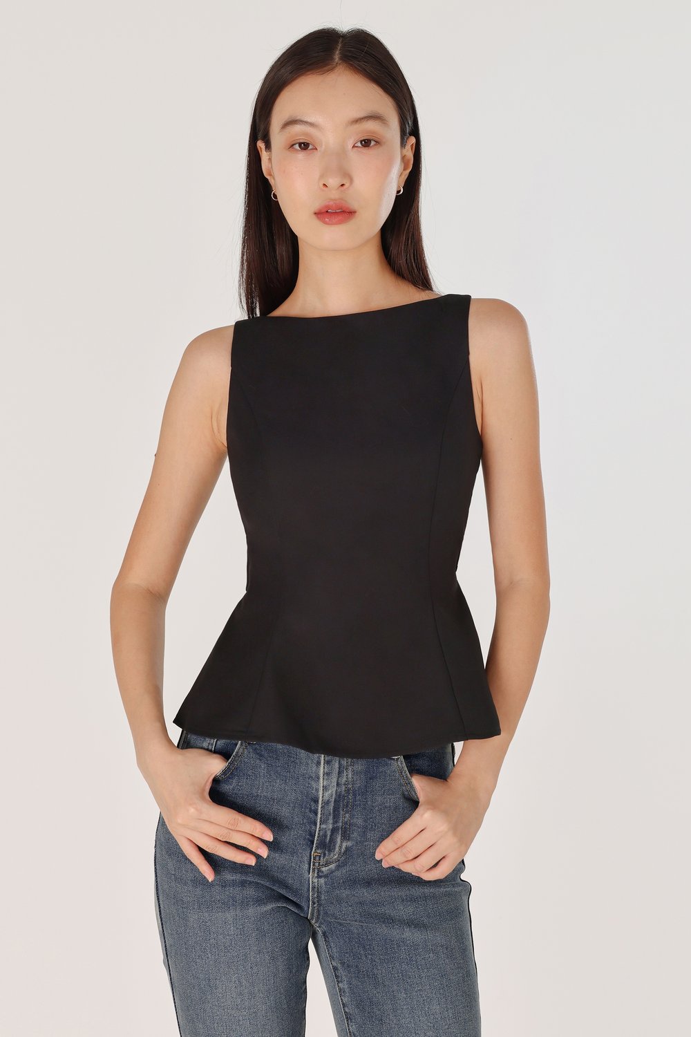 LOVET Claudette Padded Tie-Back Top Black-