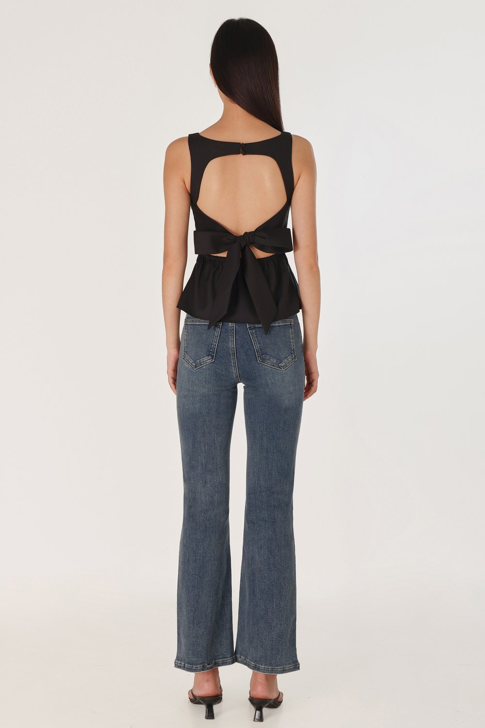 LOVET Claudette Padded Tie-Back Top Black-