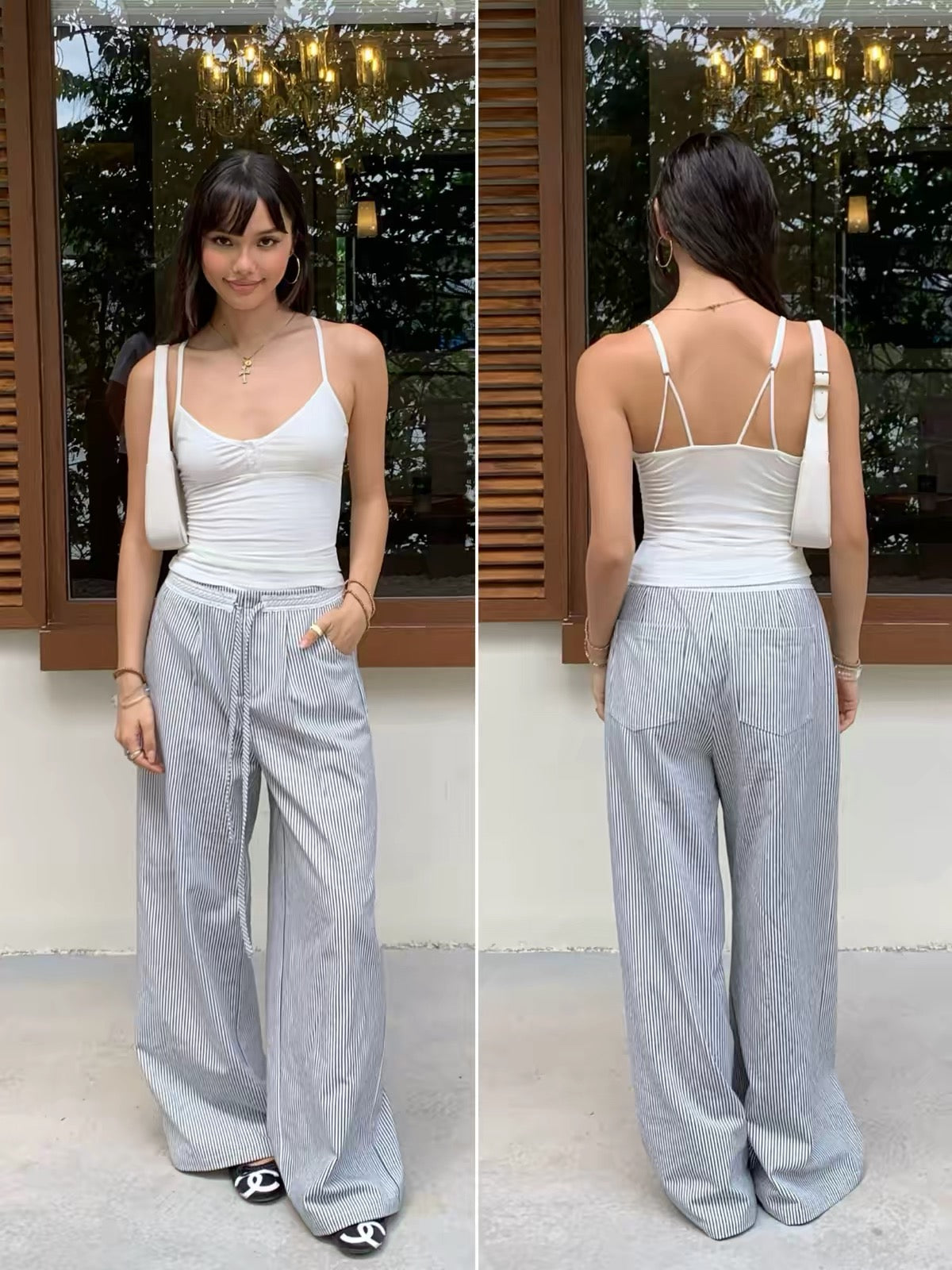 AUD Striped Wide Leg Pants