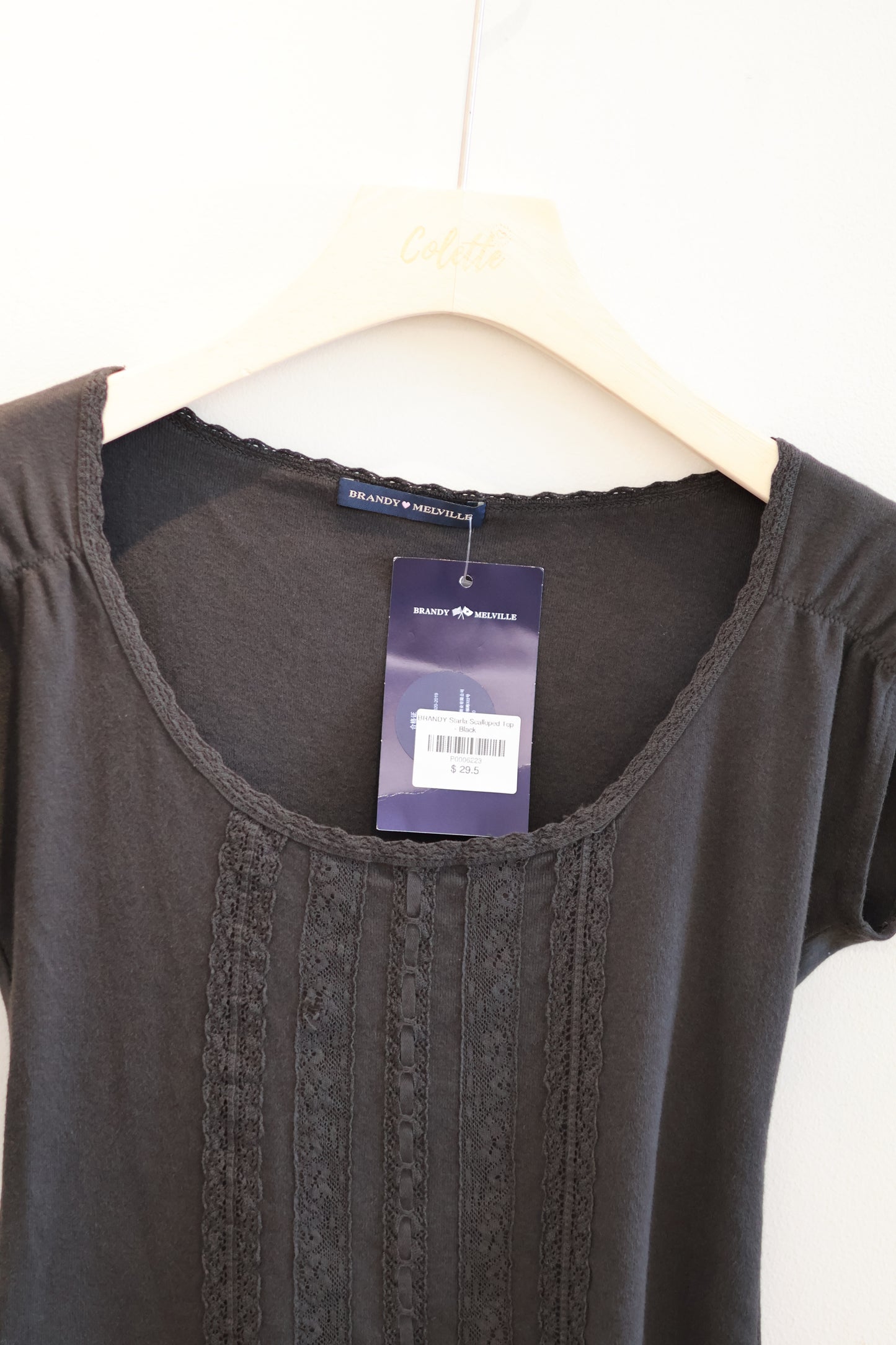 BRANDY Starla Scalloped Top - Black