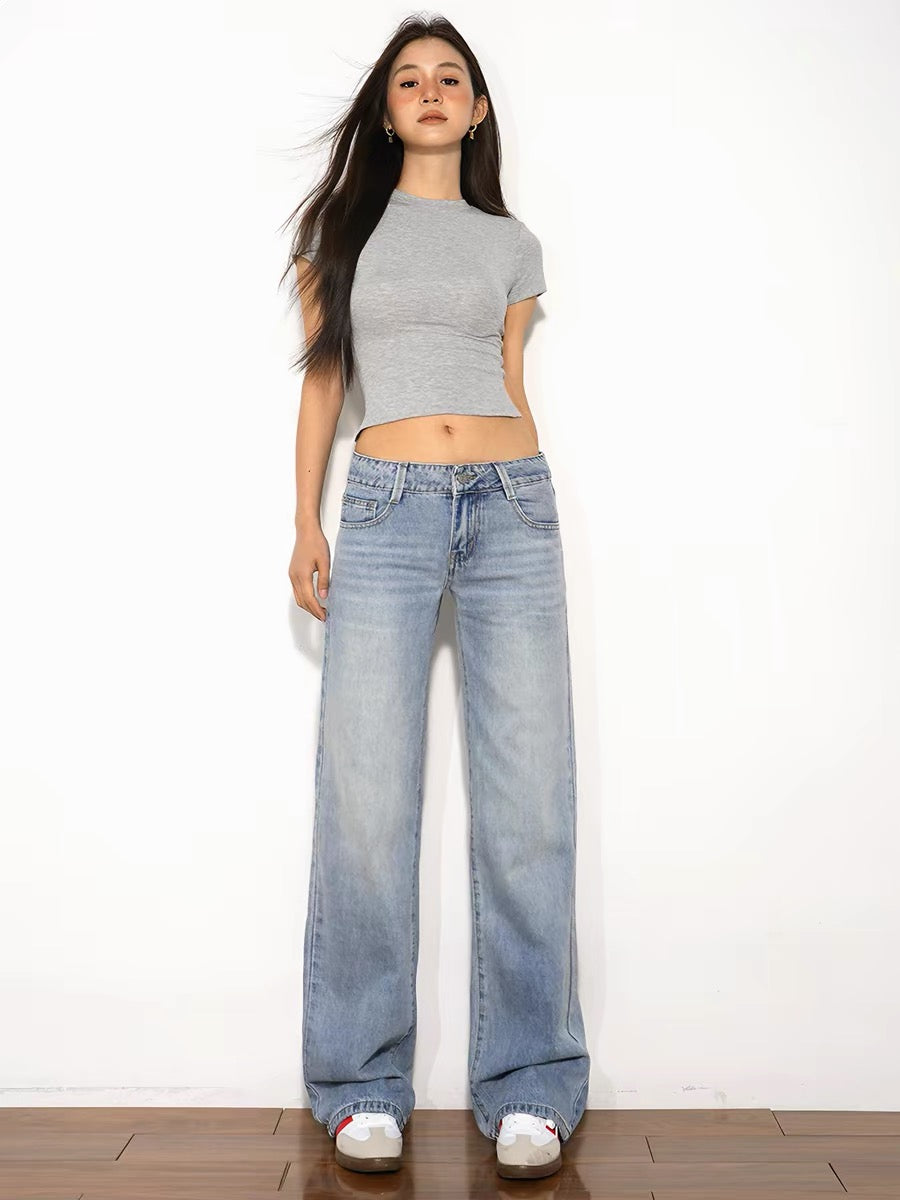 Light Wash Petite Straight Jeans