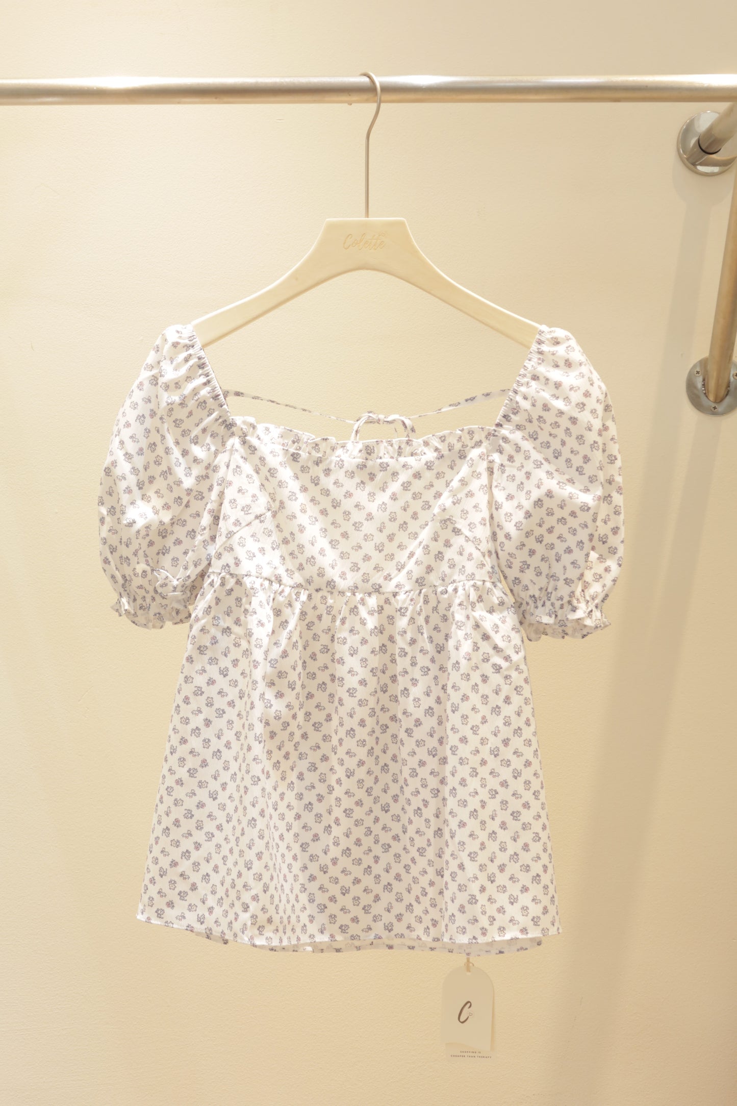 Floral puffy babydoll top