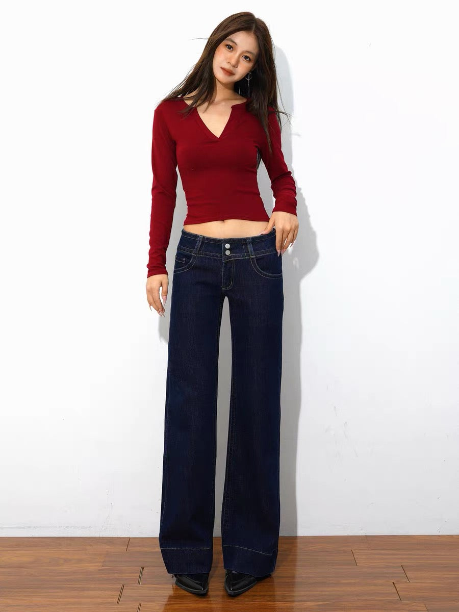 Dark Navy Low Waist Jeans