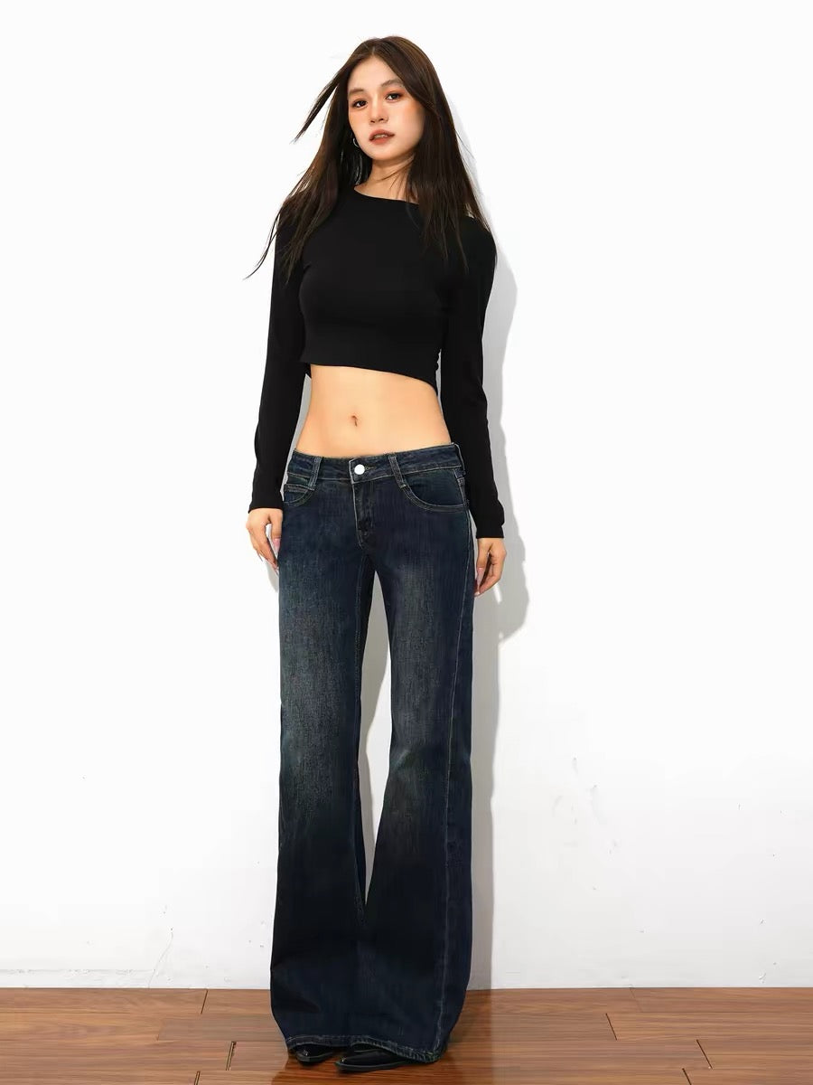 Dark Gray Low Waist Jeans
