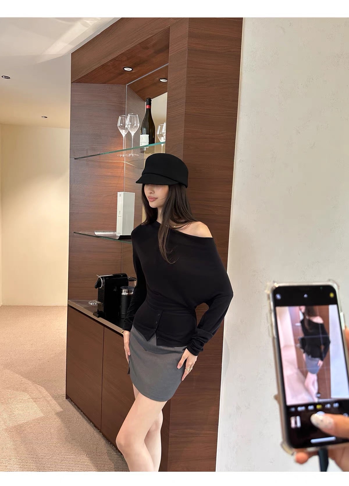 AUD Cowl Neck Long Sleeve Knit Top