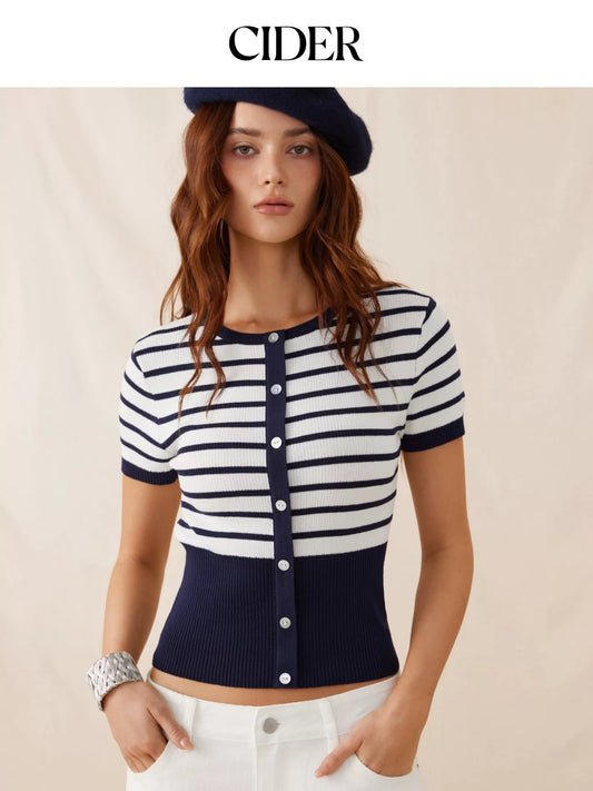 CIDER NAVY STRIPED TOP