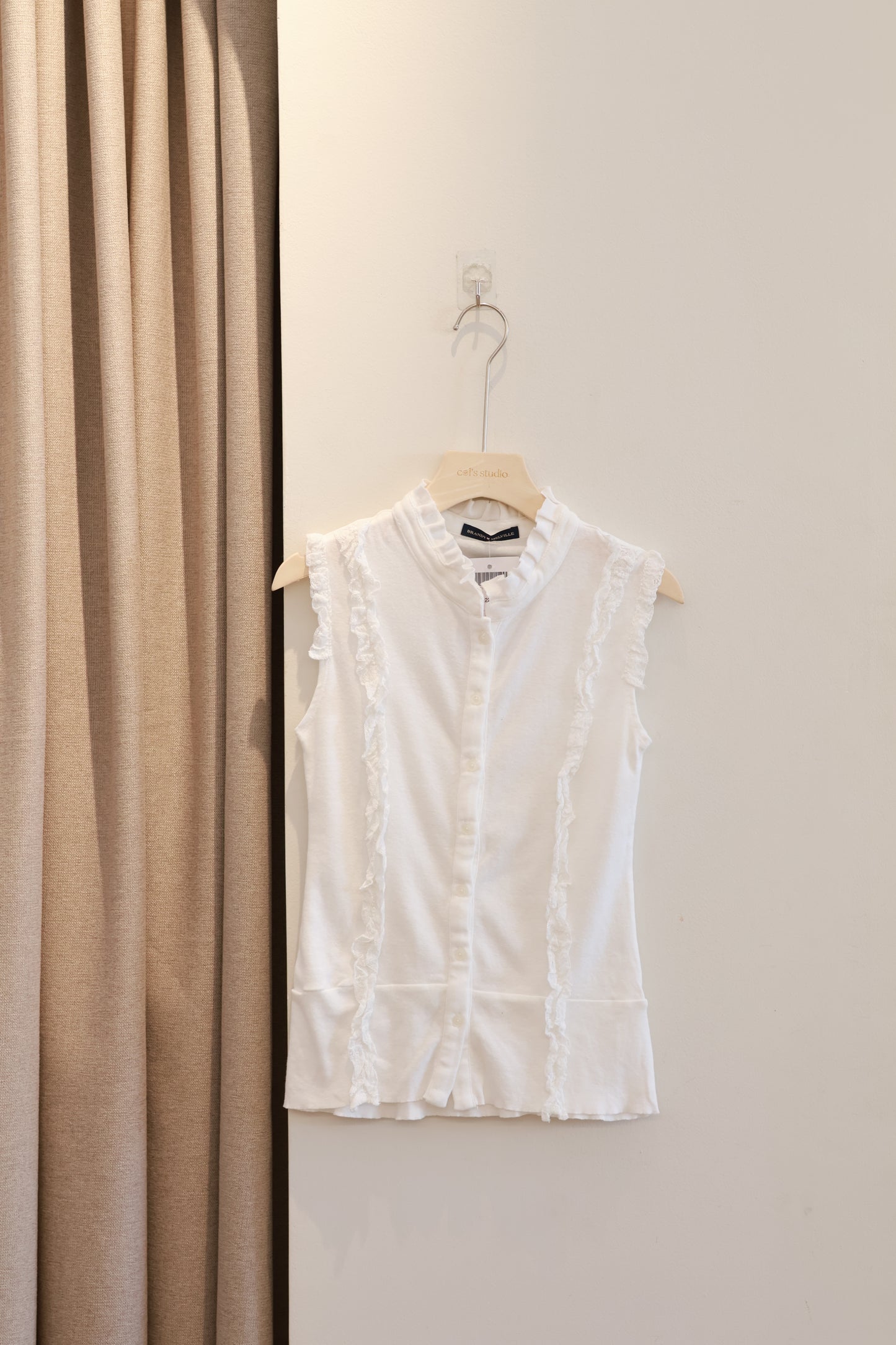 BRANDY Starla Scalloped Top  -WHITE