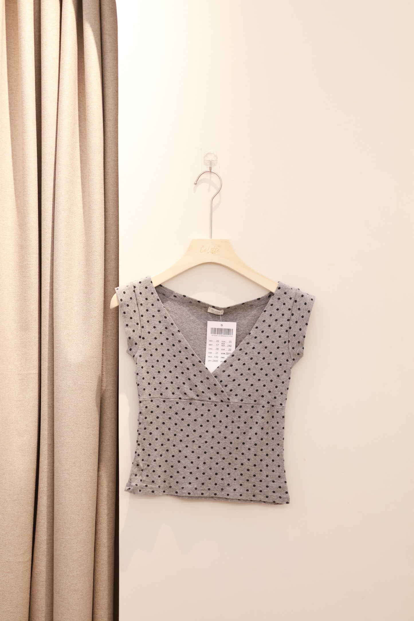 BRANDY Amara Polka Dots Tank - Grey