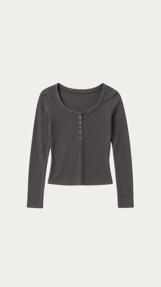 Dark gray buttons long sleeve