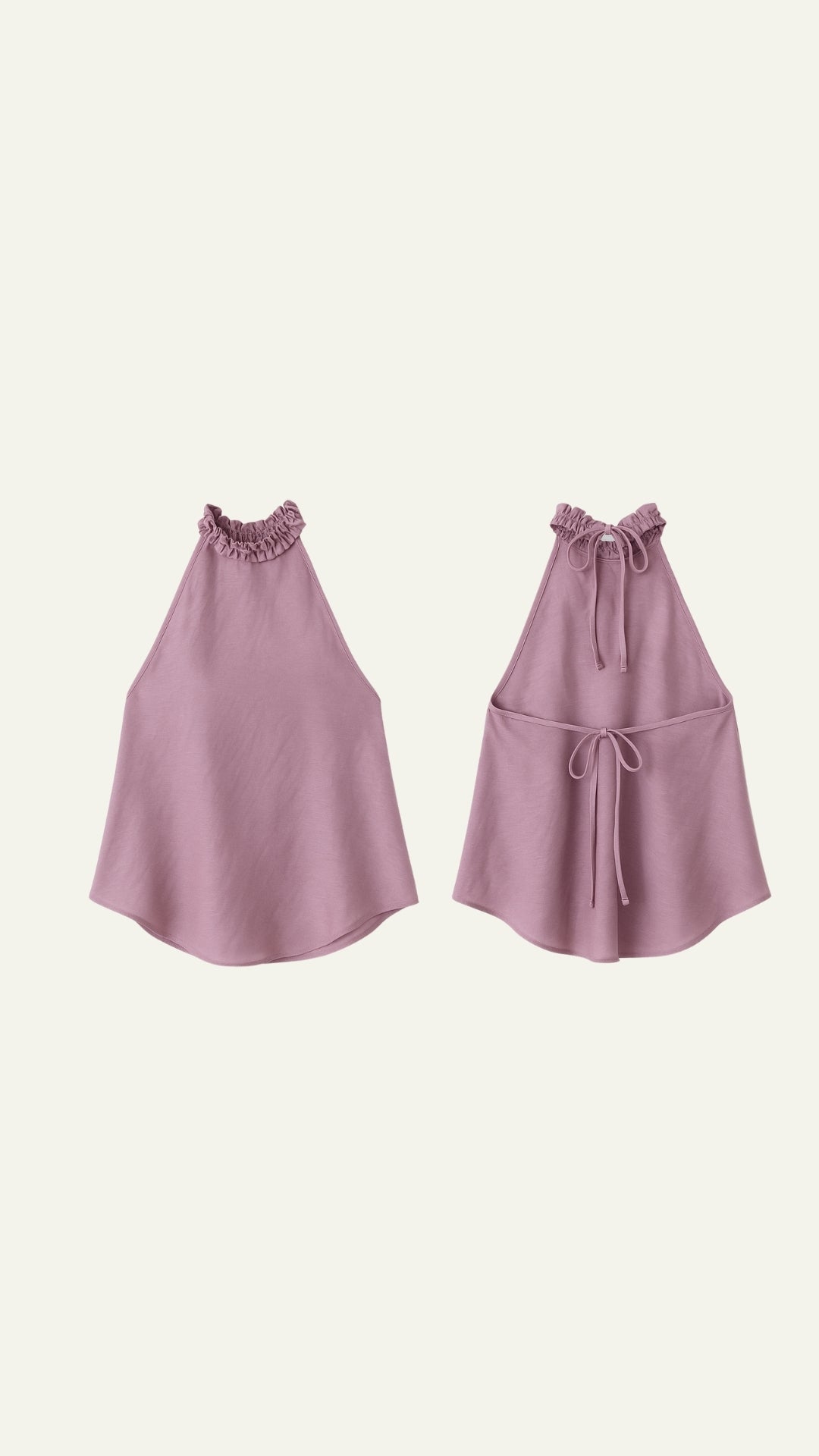 HALTER RUCHED NECK FLOWY TOP (PURPLE)