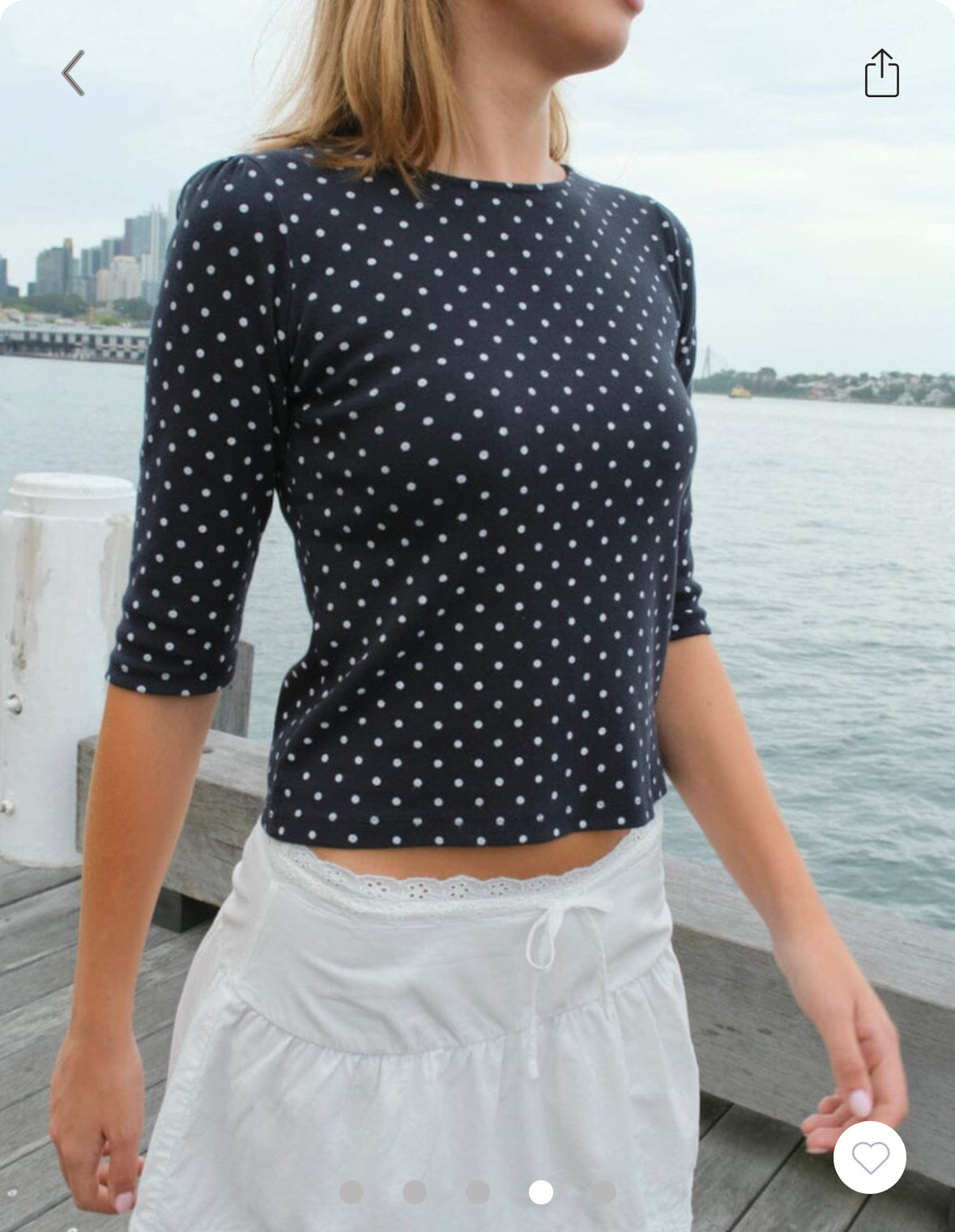 BRANDY Jennie Polka Dots Top- NAVY