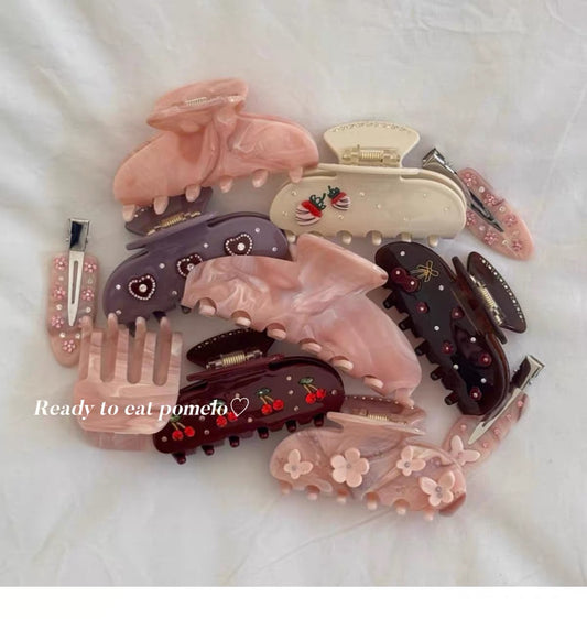RTEP Strawberry Flower Cherry Hair Claw