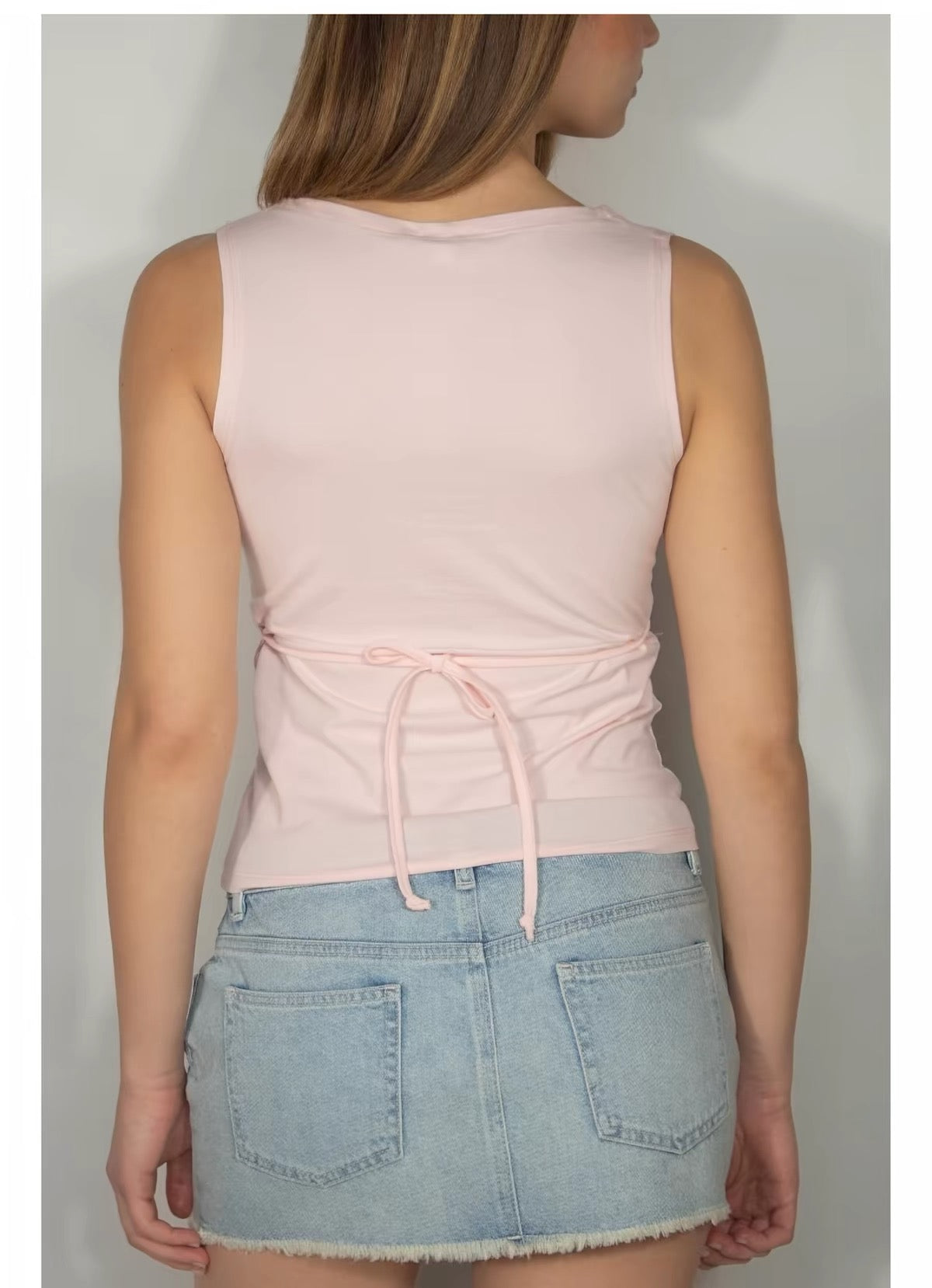SUBDUED V-Neck Crossover Top - Pink