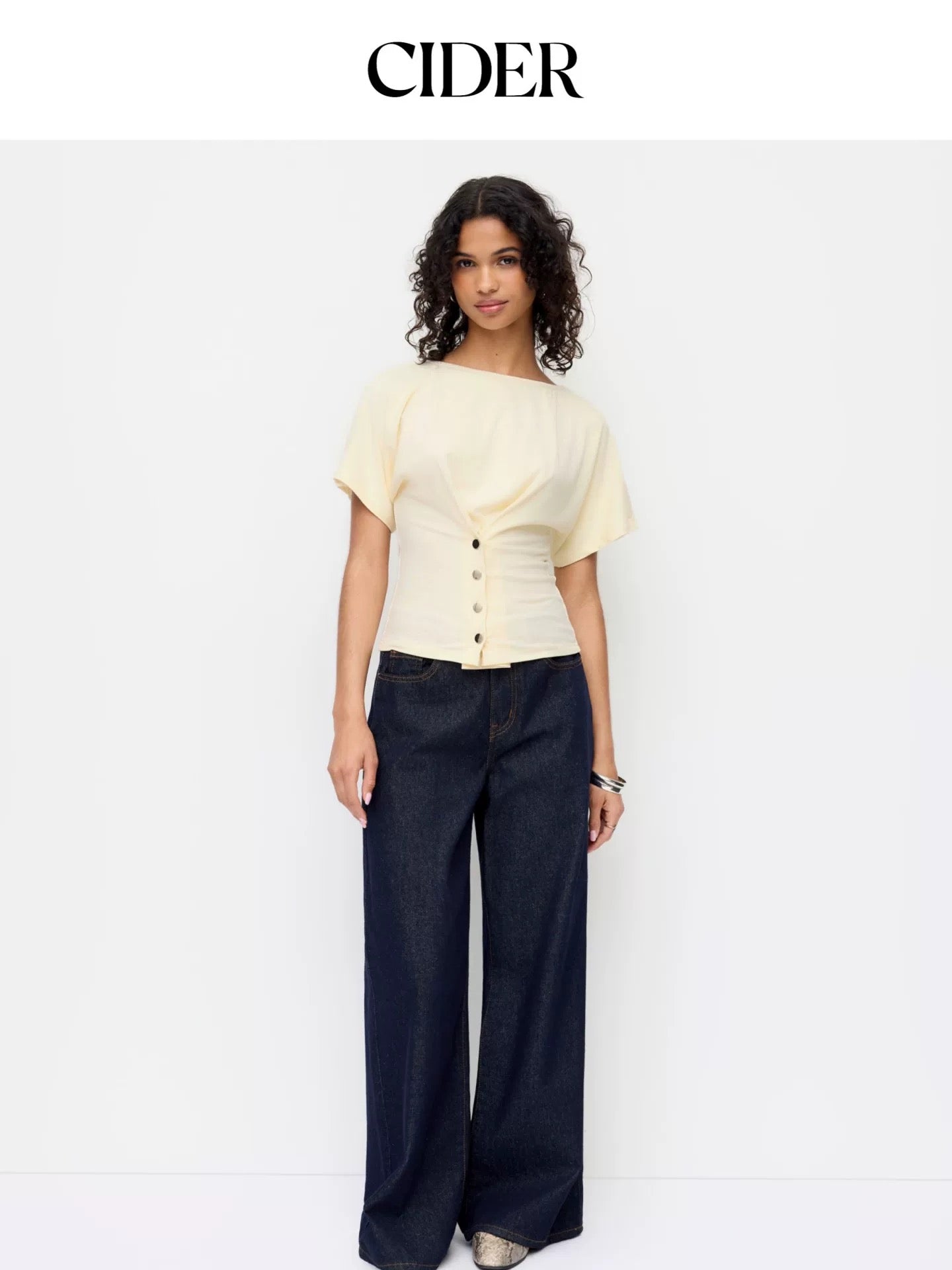 CIDER CREAM BOAT NECK TOP