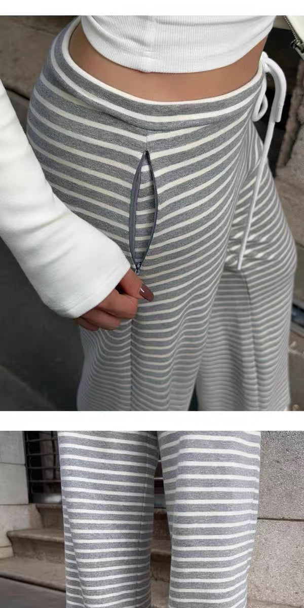 AUD Gray Striped Lounge Pants