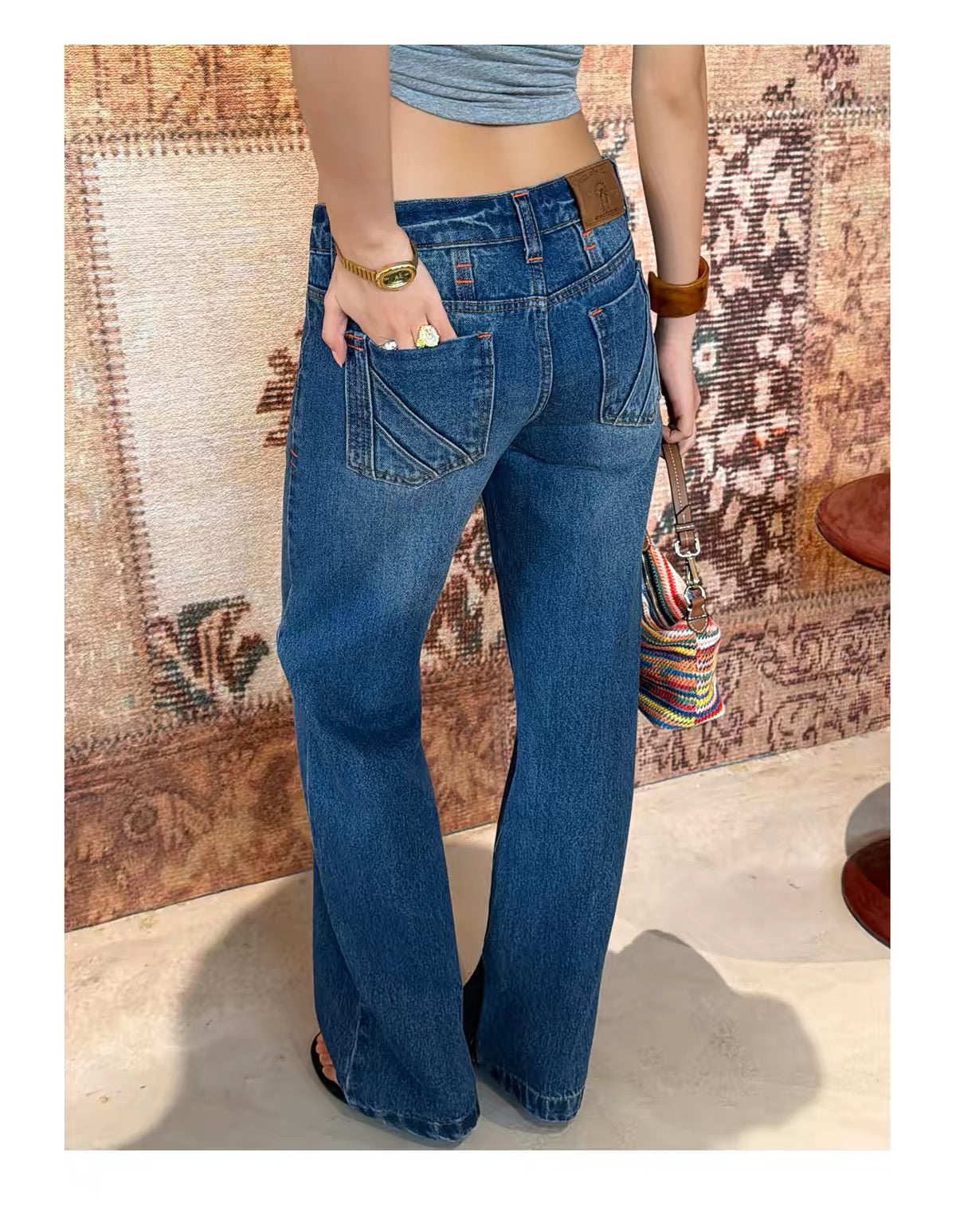 AUD Deep Blue Low-Waist Jeans