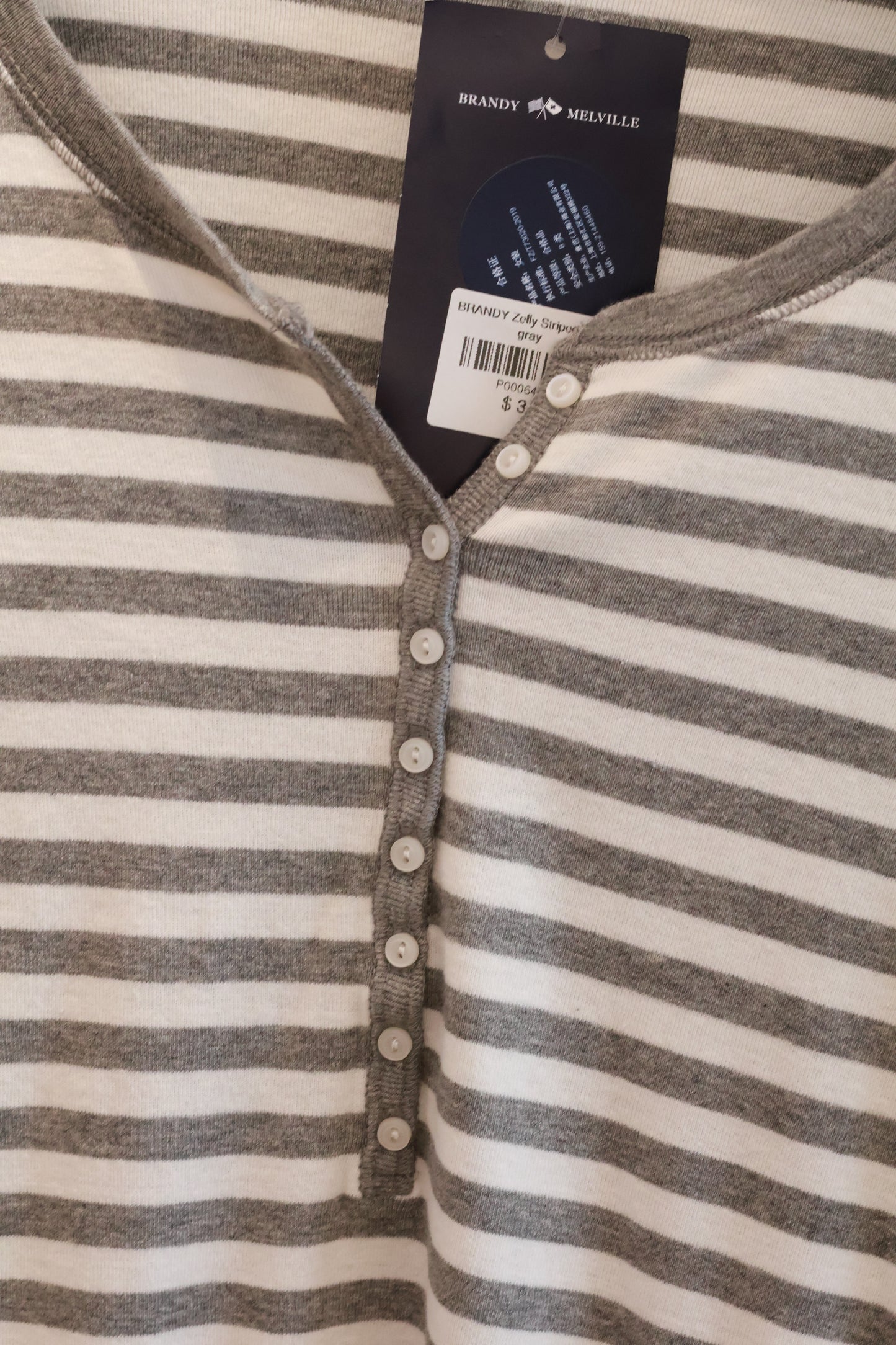BRANDY Zelly Striped Top- gray