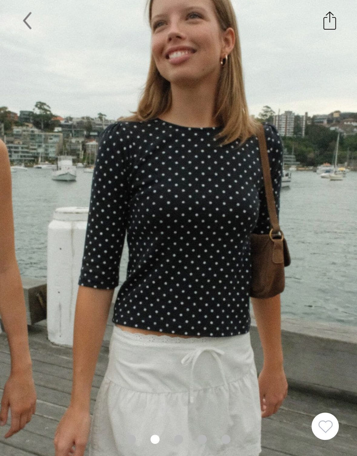 BRANDY Jennie Polka Dots Top- NAVY