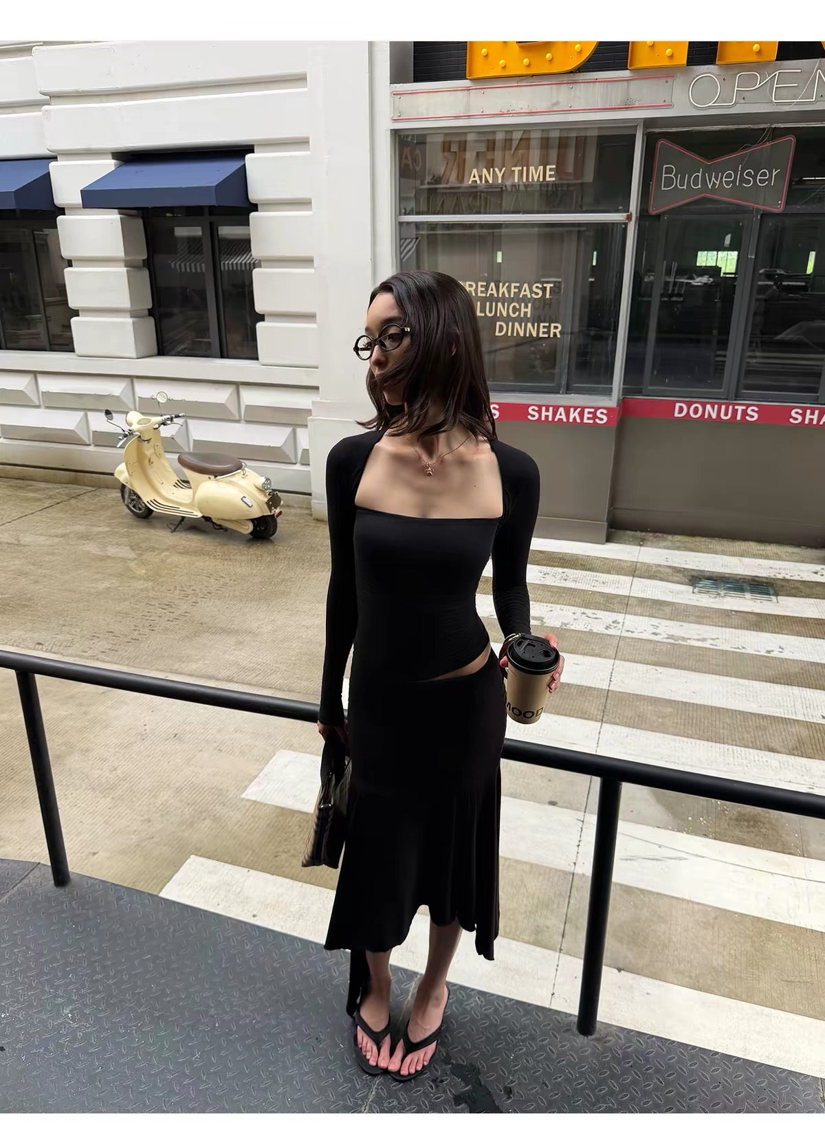 AUD Square Neck Long Sleeve Top