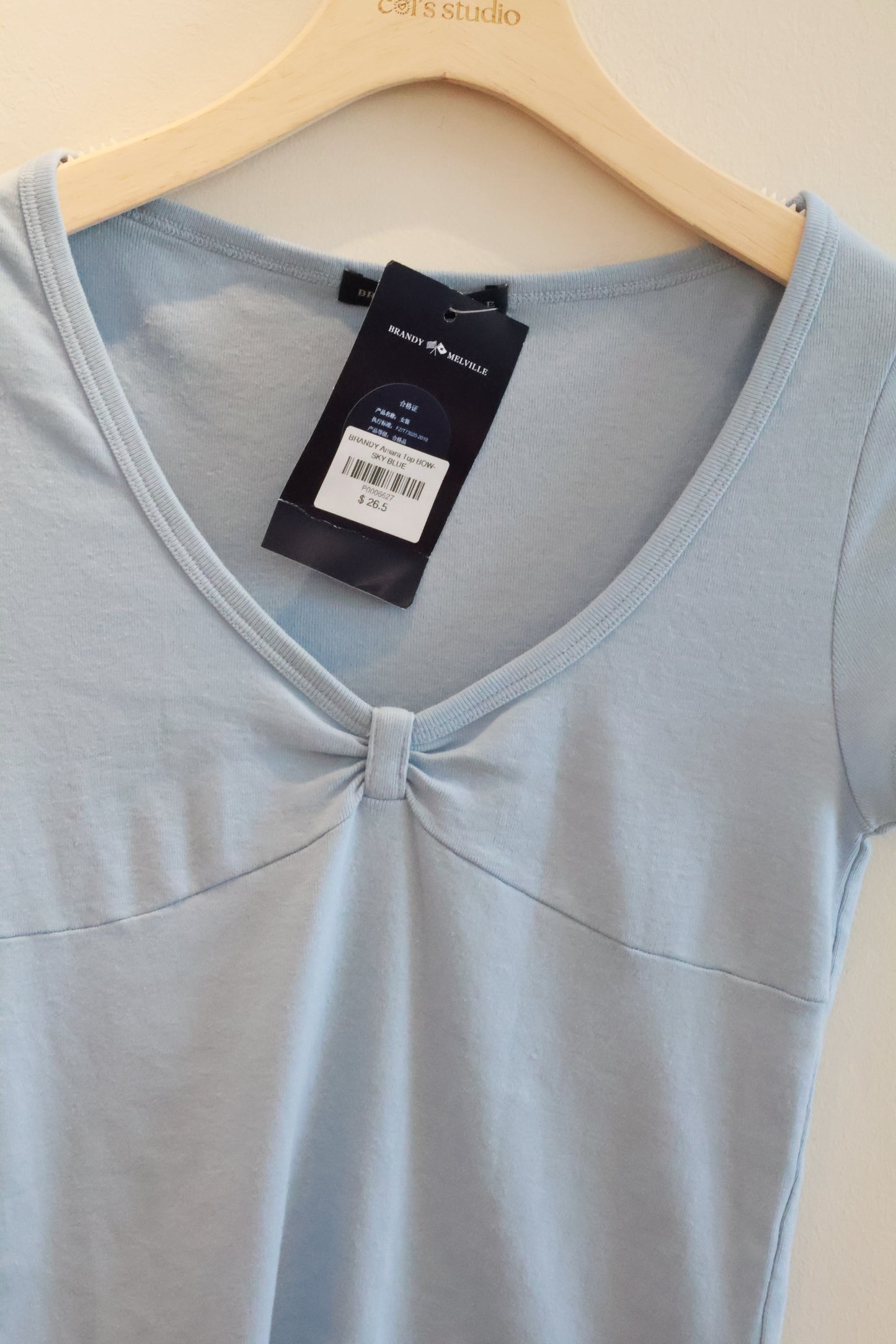 BRANDY Amara Top  -BOW -SKY BLUE